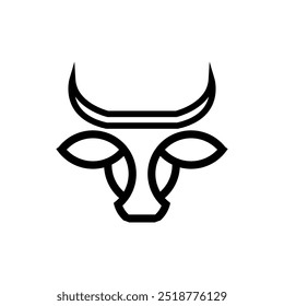Vektorgrafik des Bull Head Logo Designs, Vektorgrafik. Dieser Vektor ist perfekt für Firmenlogos, T-Shirt-Designs, Dekorationen, Vorlagen, Aufkleber, Banner, Name Identitäten, Geschäft, Branding e