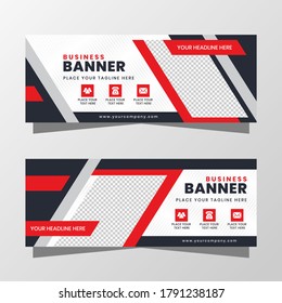Vector Graphic of Business Banner Design. with modern red, gray, and black color scheme. Perfect for you use