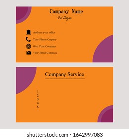 Vector Graphic of Business Card Design, with modern orange, purple colour scheme and black. Perfect to use beauty industry 