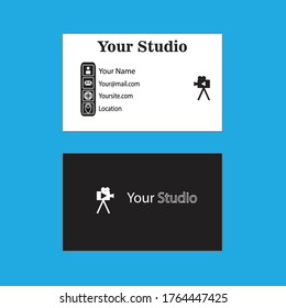 vector graphic of business card design with modern white and black design perfect to use for movie maker studio