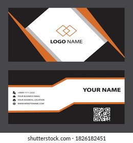 Vector Graphic of Business Card Design, simple style business card design with orange, white and black color