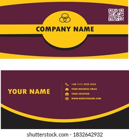 Vector Graphic of Business Card Design, simple style and elegant business card design with purple, yellow and black color