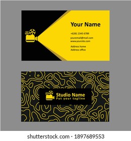 Vector Graphic of Business Card Design with modern yellow and black color schene. Perfect to use for movie maker studio.