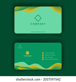 Vector Graphic of Business Card Design, with modern liquid green  and orange color scheme.
Perfect for use for your modern style business.