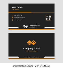 Vektor-Grafik des Visitenkarten-Designs mit sauberem und modernem Orange, Weiß, Schwarz und Gelb Farbschema. Perfekt für Studio, Büro, Unternehmen oder Unternehmen