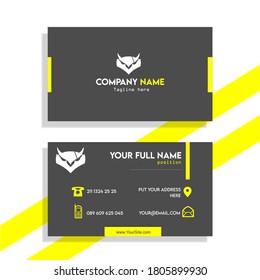 Vector Graphic Of Business Card Design,with modern black,yellow and white colour scheme.Perfect to use for businessman