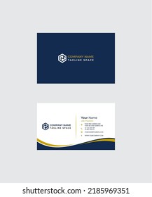 Vector Graphic of Business Card Design,with modern blue navy white and gold color scheme. Perfect to use for your company.