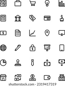 Vector Graphic of Business Icon Set. Perfect for user interface, new application, etc.