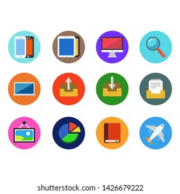 Vector graphic business icons for web or print