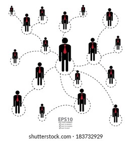 Vector : Graphic for Business Networking, Business Partner,  MLM or Multi-Level Marketing Isolated on White Background