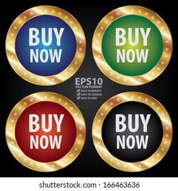 Vector : Graphic for Business, Online Business or E-Commerce Present By Colorful and Golden Metallic Free Shipping Icon, Sticker, Badge, Label or Button in Black Background