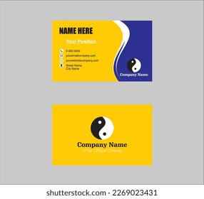 Vector graphic of Bussines Card Design With Modern Yellow, Blue, Yin Yang and White  Colour Scheme.
Perfect To Bussinesman and Acounting.