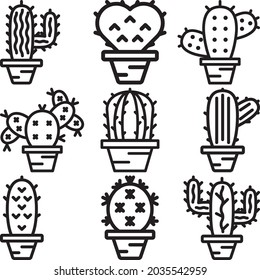 gráfico vectorial de cactus. adecuado para la vegetación, el cactus o la vida verde.