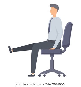 Vector graphic of a calm businessman lounging casually in a chair