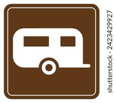 Vector graphic of campground sign indicating the location of a trailer camping site