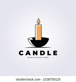A vector of a graphic candle logo design on a white background