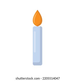 Vector graphic of candle. White candle illustration with flat design style. Suitable for content design assets