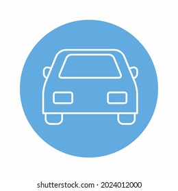Vector Graphic of Car - Blue Monochrome Style - simple illustration. Editable stroke. Design template vector.outline style design.Vector graphic illustration