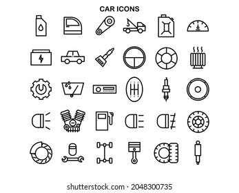 gráfico vectorial del contorno del icono del coche adecuado para el icono de la automoción del elemento
