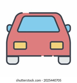 Vector Graphic of Car - Line Cut Style - simple illustration. Editable stroke. Design template vector.outline style design.Vector graphic illustration