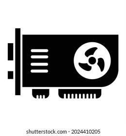 Diseño de icono de glifo de tarjeta gráfica vector
