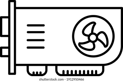 Vector Graphic Card Outline Icon Design
