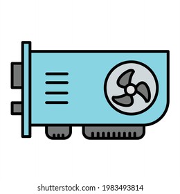 Vector Graphic Card Outline Icon Design
