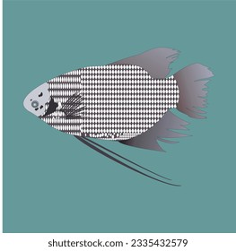 Vector graphic of a carp fish illustration. This vector is perfect for food menu design,advertisement,drawing,decoration,education,background,sticker,etc.