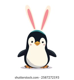 Vector Graphic Cartoon of a Penguin. Cute cartoon vector illustration