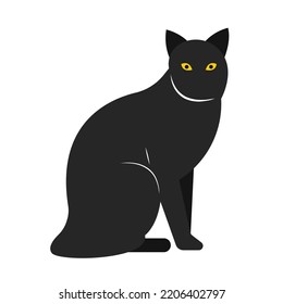 Vector graphic of cat. Horror black cat illustration with flat design style. Suitable for content design assets