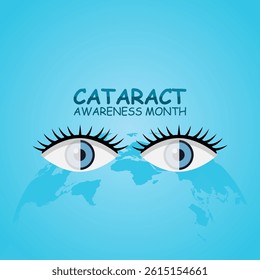 Vector graphic of Cataract Awareness Month for Cataract Awareness Month celebration.