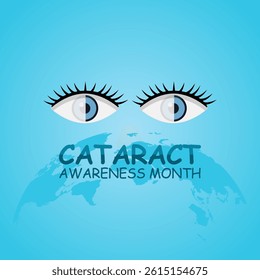 Vector graphic of Cataract Awareness Month for Cataract Awareness Month celebration.