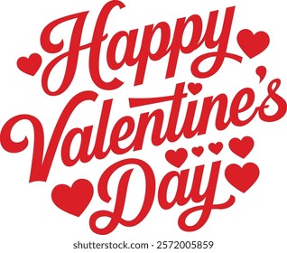 Vector graphic celebrating Valentine's Day, featuring cheerful designs