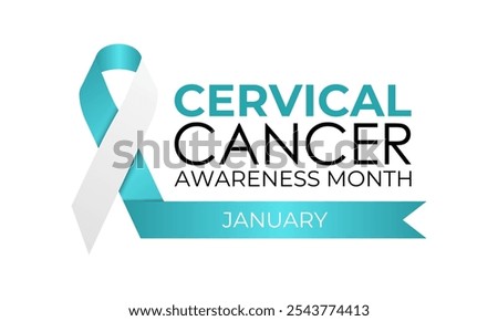 Vector graphic of Cervical cancer awareness month is observed every year in january. Realistic ribbon with Design for cards, prints, social media, poster, flyer and background banner design template