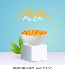 vector graphic of cheese doodle day good for national cheese doodle day celebration. flat design. flyer design.flat illustration.