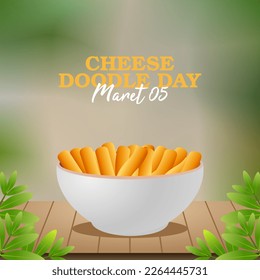 vector graphic of cheese doodle day good for national cheese doodle day celebration. flat design. flyer design.flat illustration.