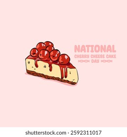 vector graphic of Cherry Cheesecake Day ideal for Cherry Cheesecake Day celebration