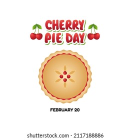 vector graphic of cherry pie day good for cherry pie day celebration. flat design. flyer design.flat illustration.