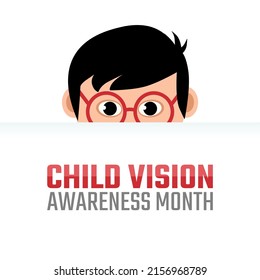 Vector Graphic Child Vision Awareness Month Stock Vector (Royalty Free ...