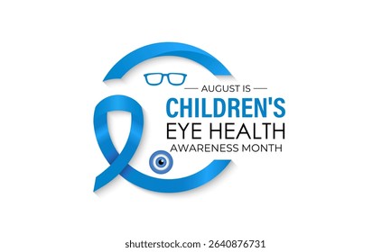 Vector graphic of Children's Eye Health and Safety Awareness Month. Protect Young Vision Early. Creating for web banner, cards, prints, social media, poster, flyer and background design template.