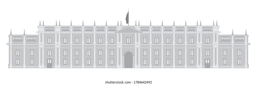 Vector graphic of the Chilean presidential palace La Moneda in Santiago