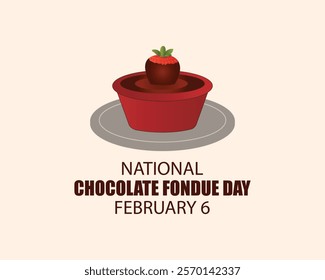 vector graphic of chocolate fondue day good for national chocolate fondue day celebration. flat design. flyer design. flat illustration.