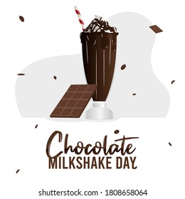 vector graphic of chocolate milkshake day good for national chocolate milkshake day celebration. flat design. flyer design.flat illustration.