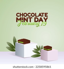 vector graphic of chocolate mint day good for national chocolate mint day celebration. flat design. flyer design.flat illustration.