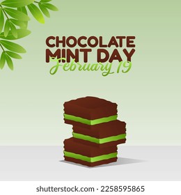 gráfico vectorial del día de la menta de chocolate bueno para la celebración del día nacional de la menta de chocolate. diseño plano. diseño de volante.ilustración plana.