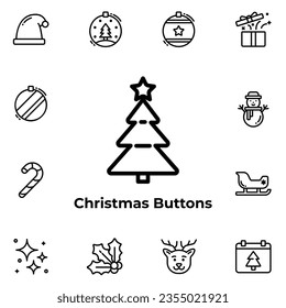 Vector Graphic of Christmas Buttons. Good for user interface, new application, etc.
