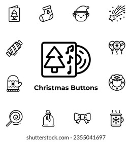 Vector Graphic of Christmas Buttons. Good for user interface, new application, etc.
