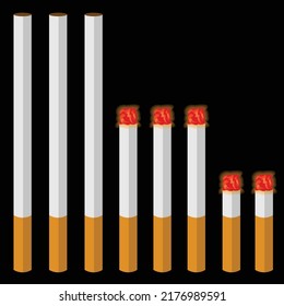 Vektorgrafik von Cigarattes. Gut geeignet für Icon, Aufkleber, Clipart, Spielansichten, Kindergrafik usw.	
