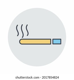 Vector Graphic of Cigarette - Colour Mate Style - app,logo,and ui.Vector file.EPS 10.Line style design.Editable stroke