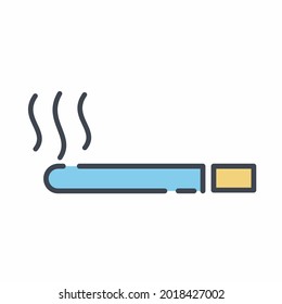 Vector Graphic of Cigarette - Line Cut Style - app,logo,and ui.Vector file.EPS 10.Line style design.Editable stroke